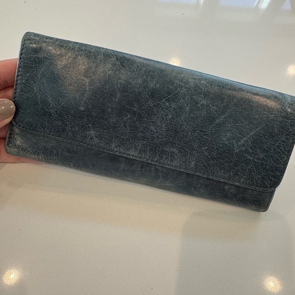 Handbags - Hobo Blue Leather Clutch/Wallet